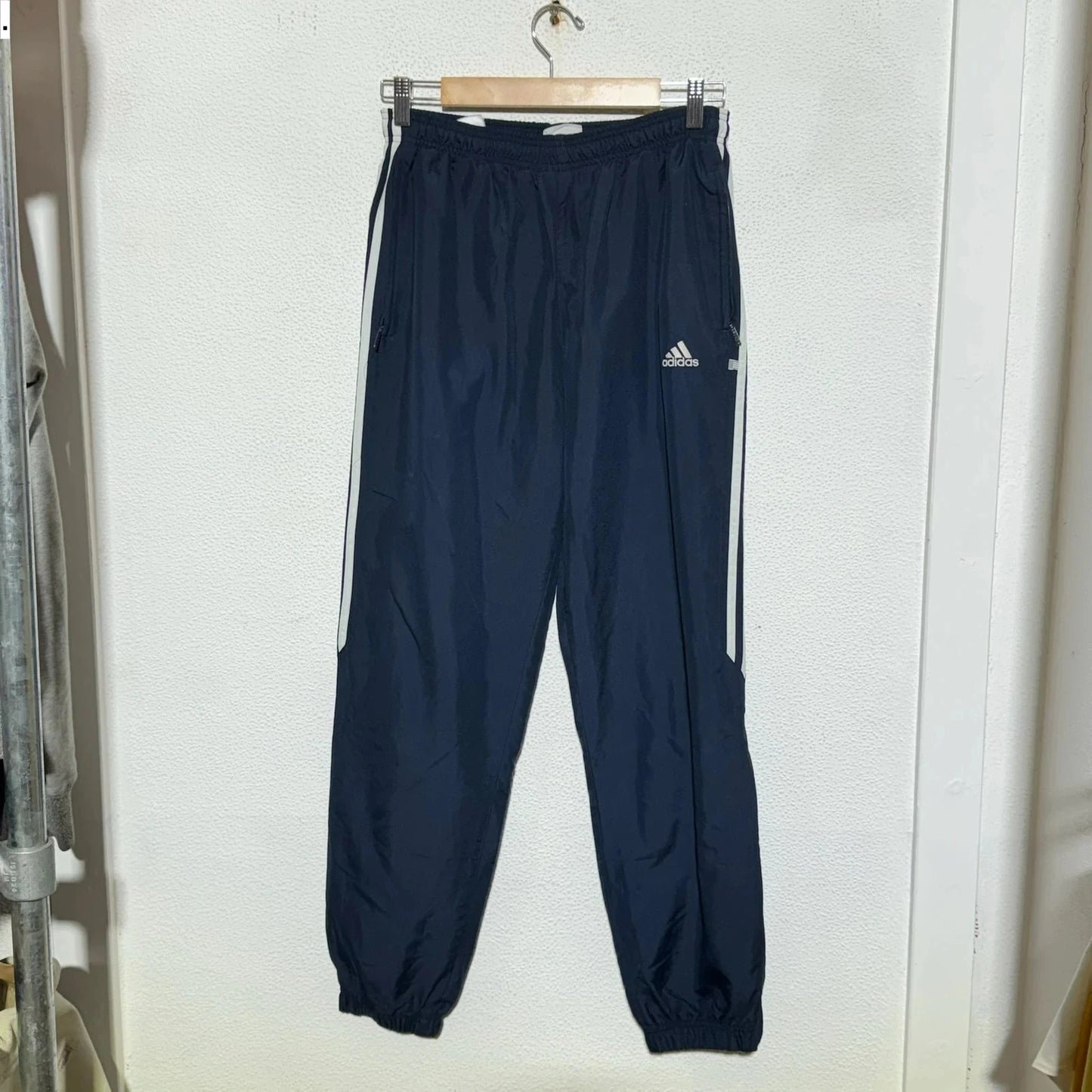 Vintage 00s Navy Adidas Tracksuit Bottoms - Small