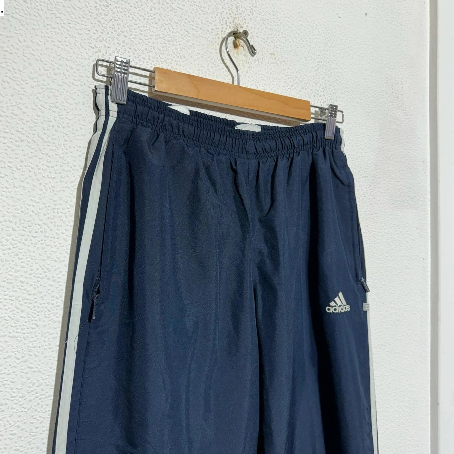 Vintage 00s Navy Adidas Tracksuit Bottoms - Small