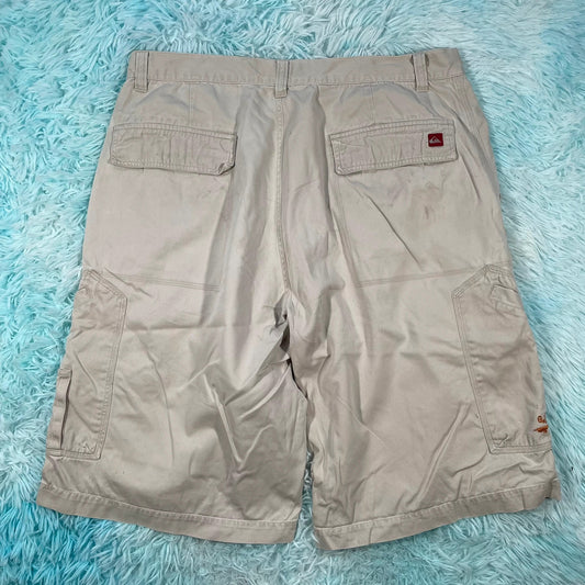 Vintage 00s Beige Quiksilver Cargo Shorts - 36W
