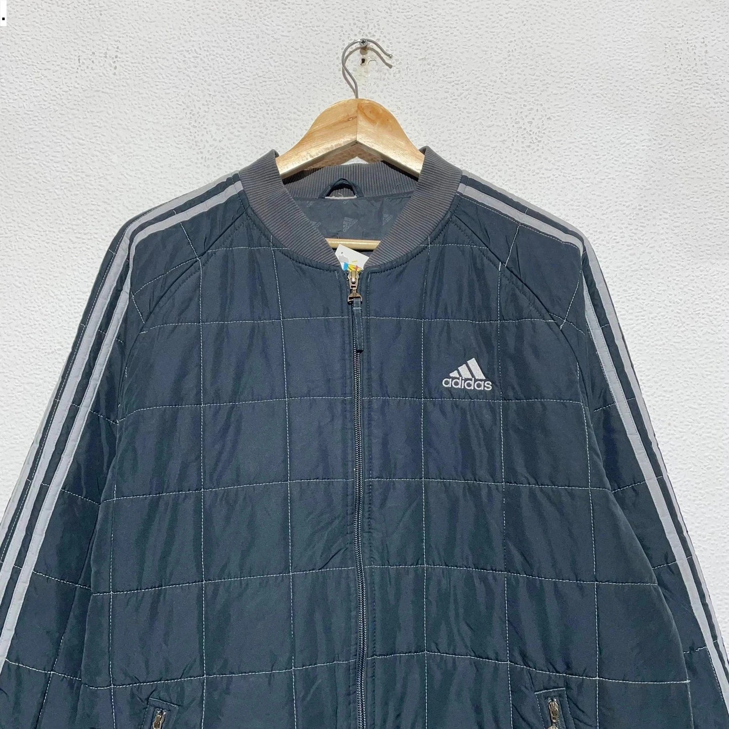 Vintage 00s Black Adidas Quilted Jacket - XL