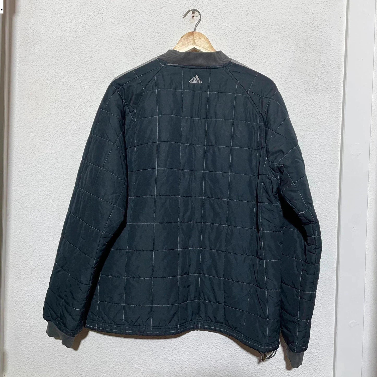 Vintage 00s Black Adidas Quilted Jacket - XL
