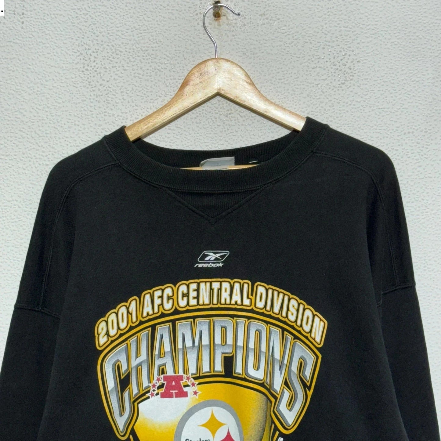 Vintage 90s Black Reebok Pittsburgh Steelers Sweatshirt Reebok - XXL
