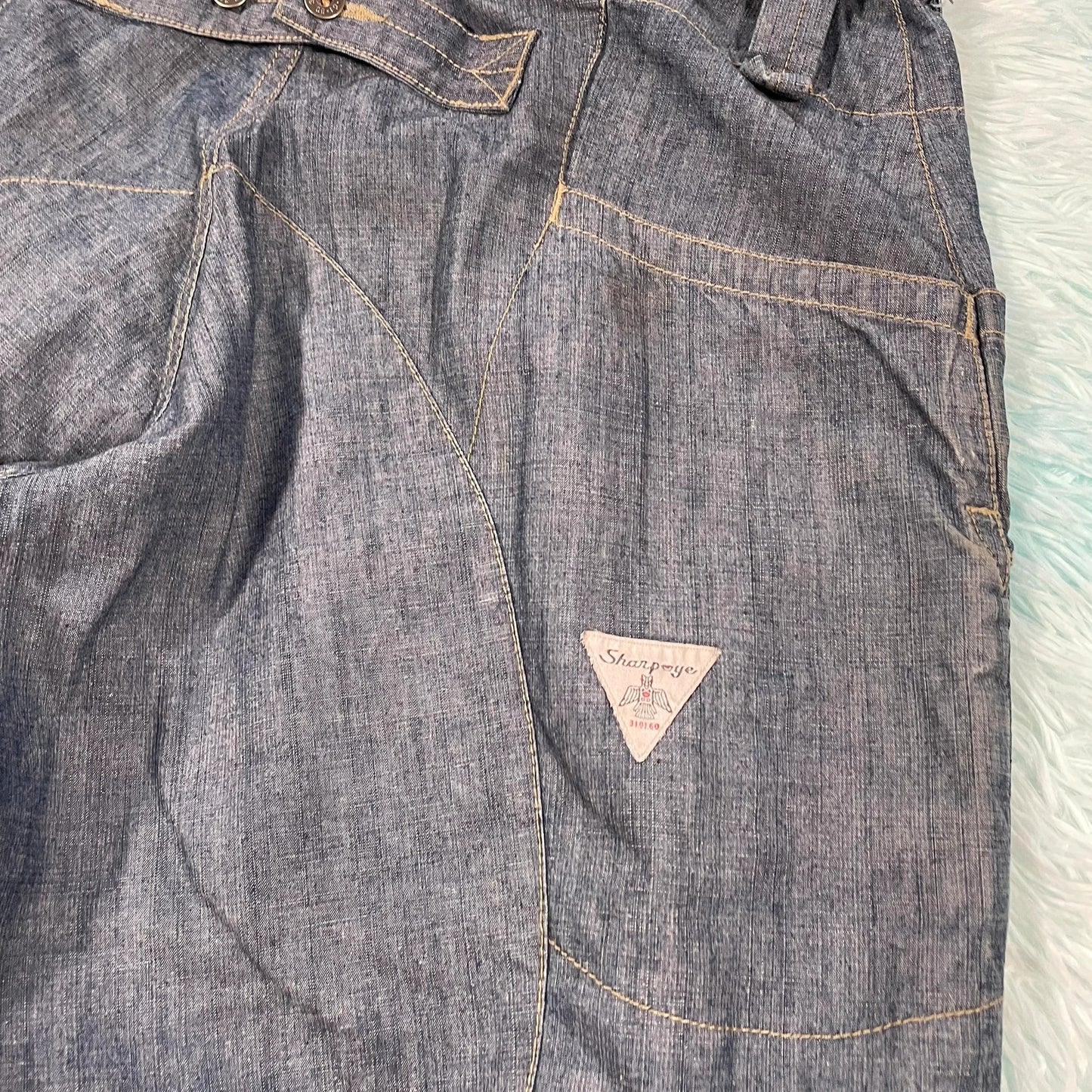 Vintage 00s Blue Baggy Jean Shorts Denim Jorts Sharpeye - 34W