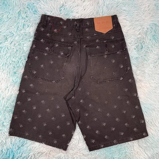 Black Stussy Shorts Crown Print - 30W