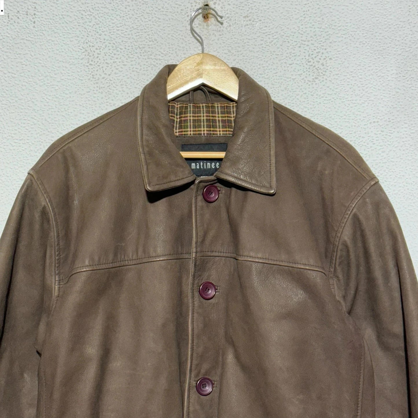 Vintage 90s Brown Heavyweight Leather Jacket - XL