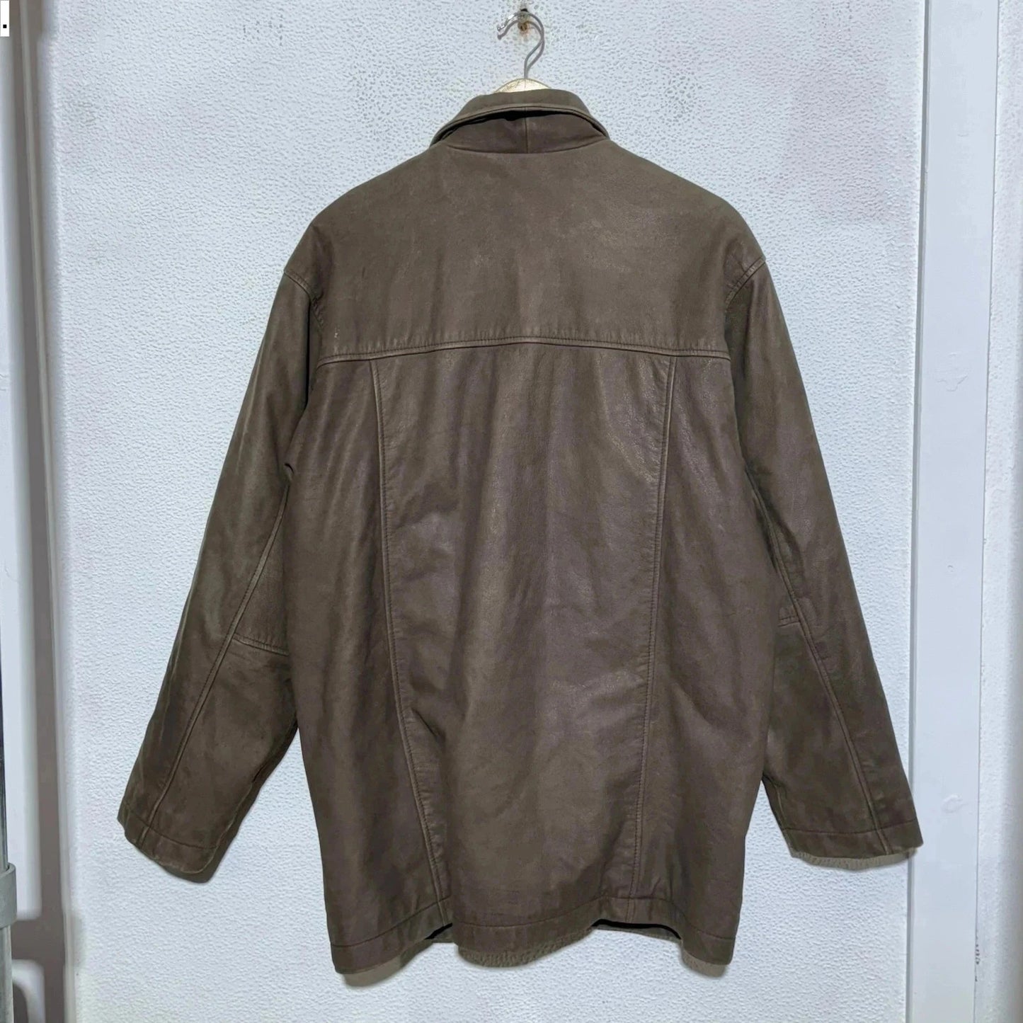 Vintage 90s Brown Heavyweight Leather Jacket - XL