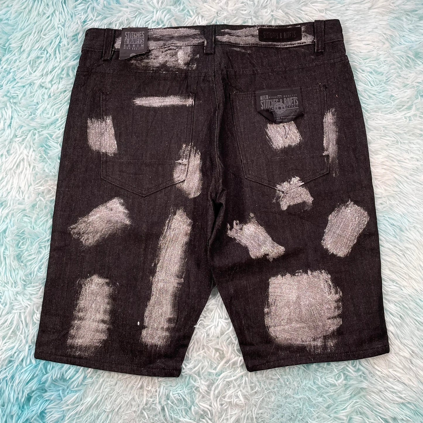 Vintage 90s Black Jean Shorts - 36W