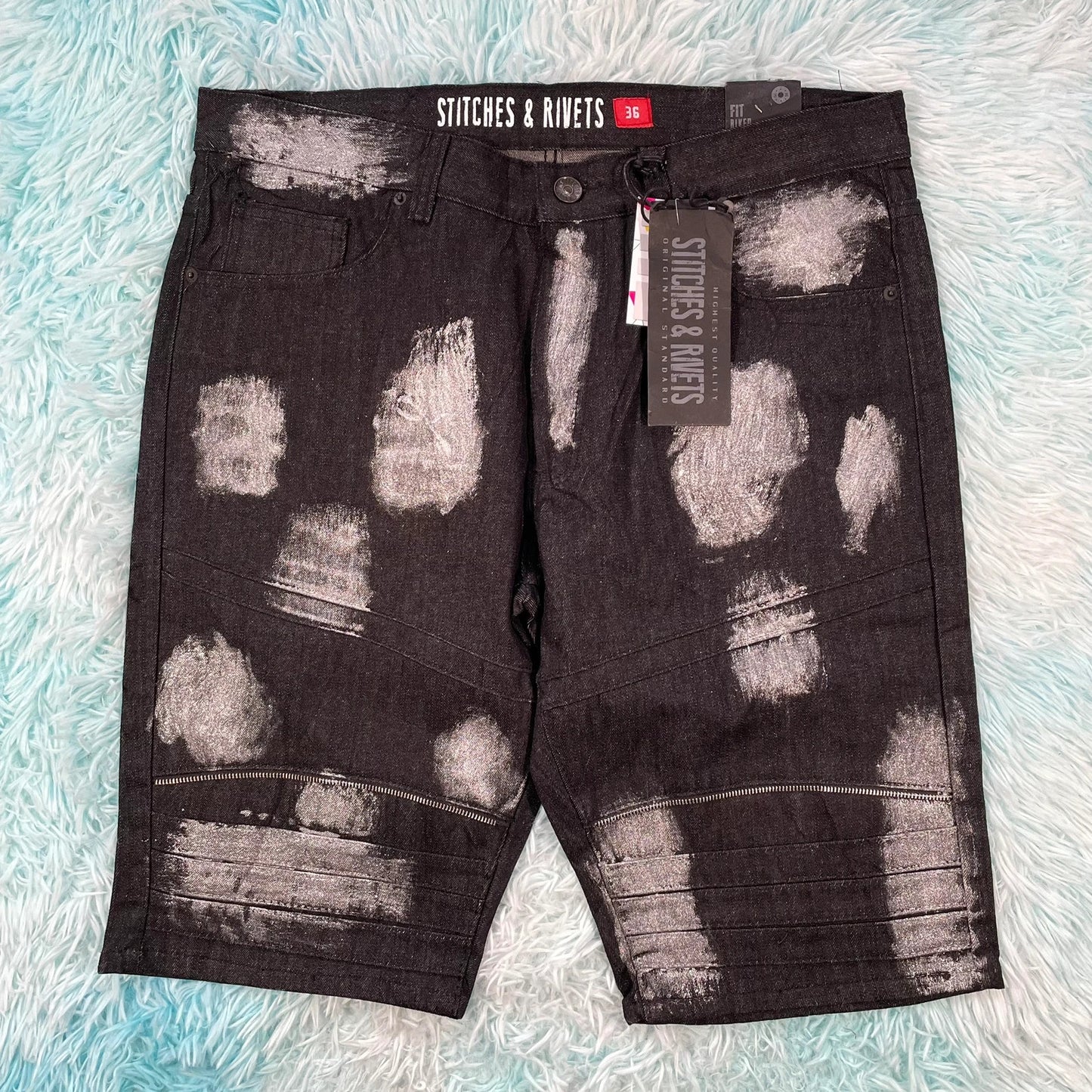 Vintage 90s Black Jean Shorts - 36W