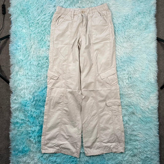 Cream BDG Urban Outfitters Flared Y2K cargo Trousers - Small