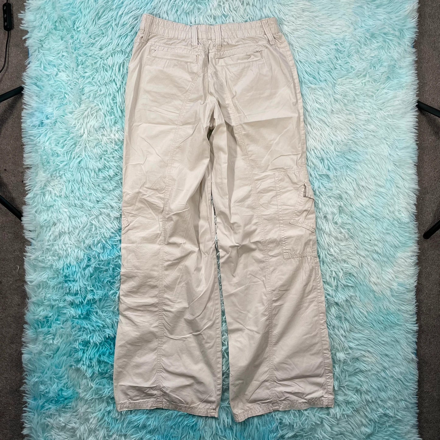 Cream BDG Urban Outfitters Flared Y2K cargo Trousers - Small