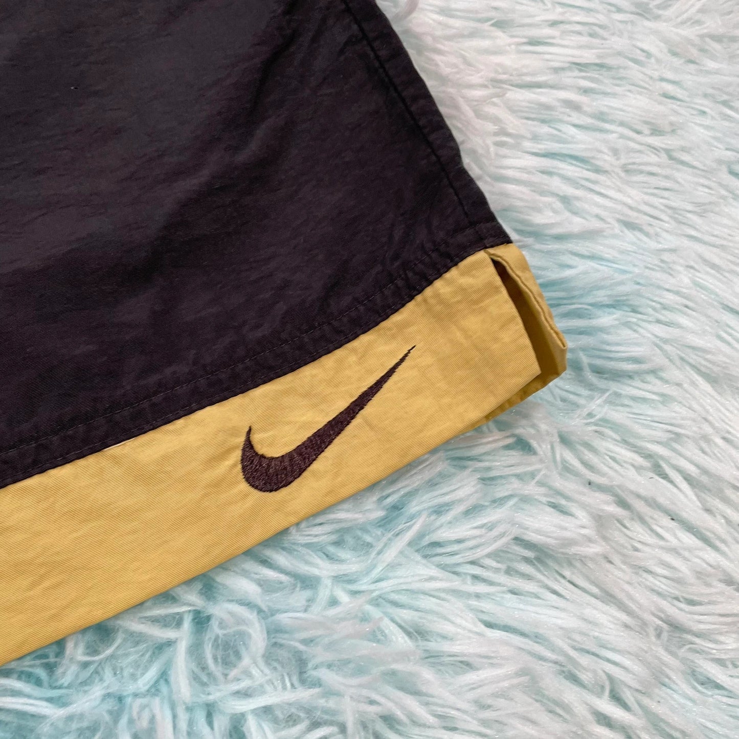 Vintage 90s Black & Yellow Nike Swim Shorts - Medium