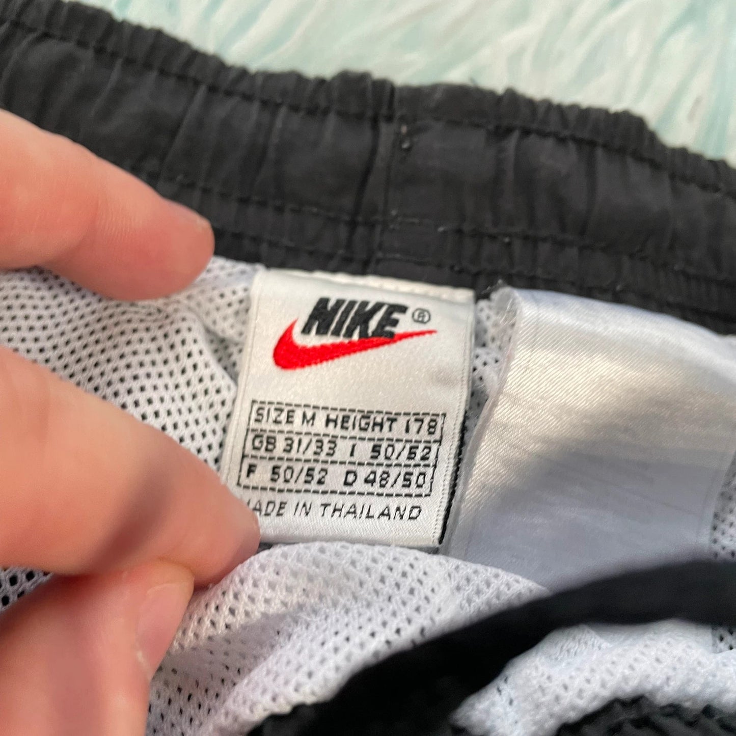 Vintage 90s Black & Yellow Nike Swim Shorts - Medium