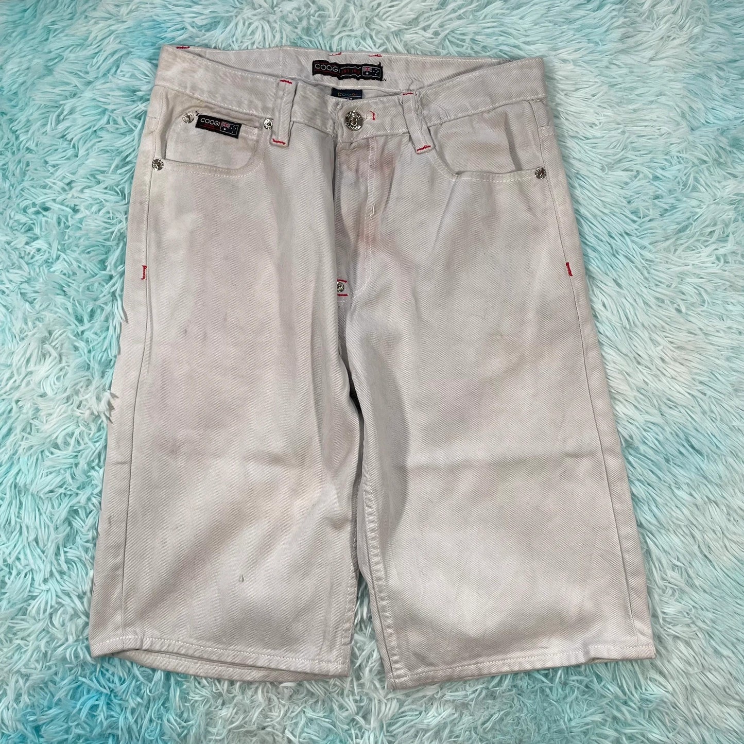 Vintage 90s Light Grey Coogi Jean Shorts Jorts - 32W