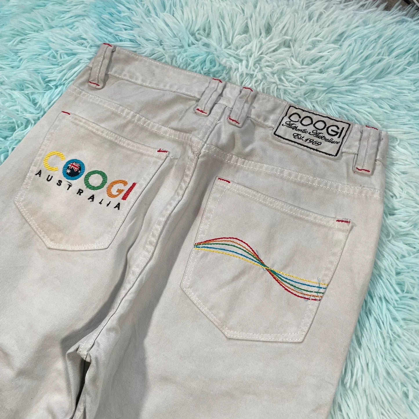 Vintage 90s Light Grey Coogi Jean Shorts Jorts - 32W