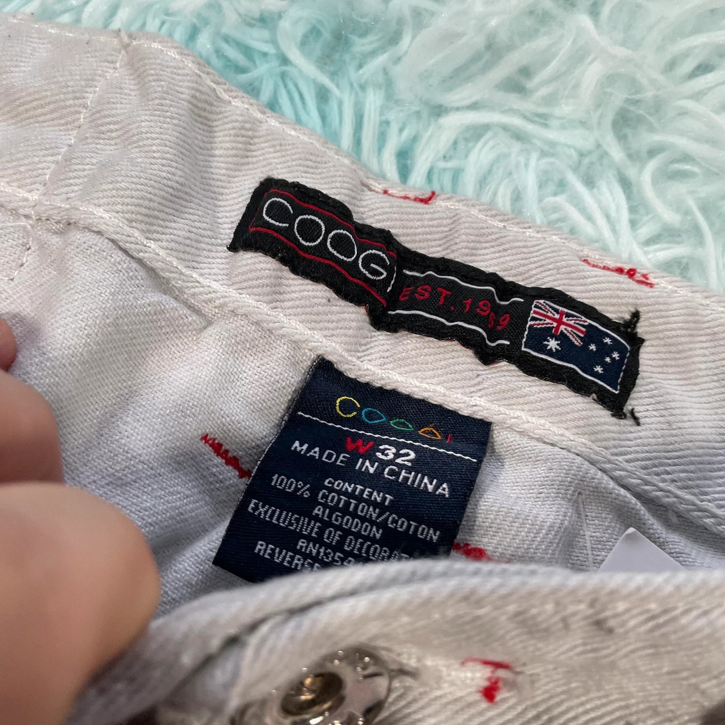 Vintage 90s Light Grey Coogi Jean Shorts Jorts - 32W