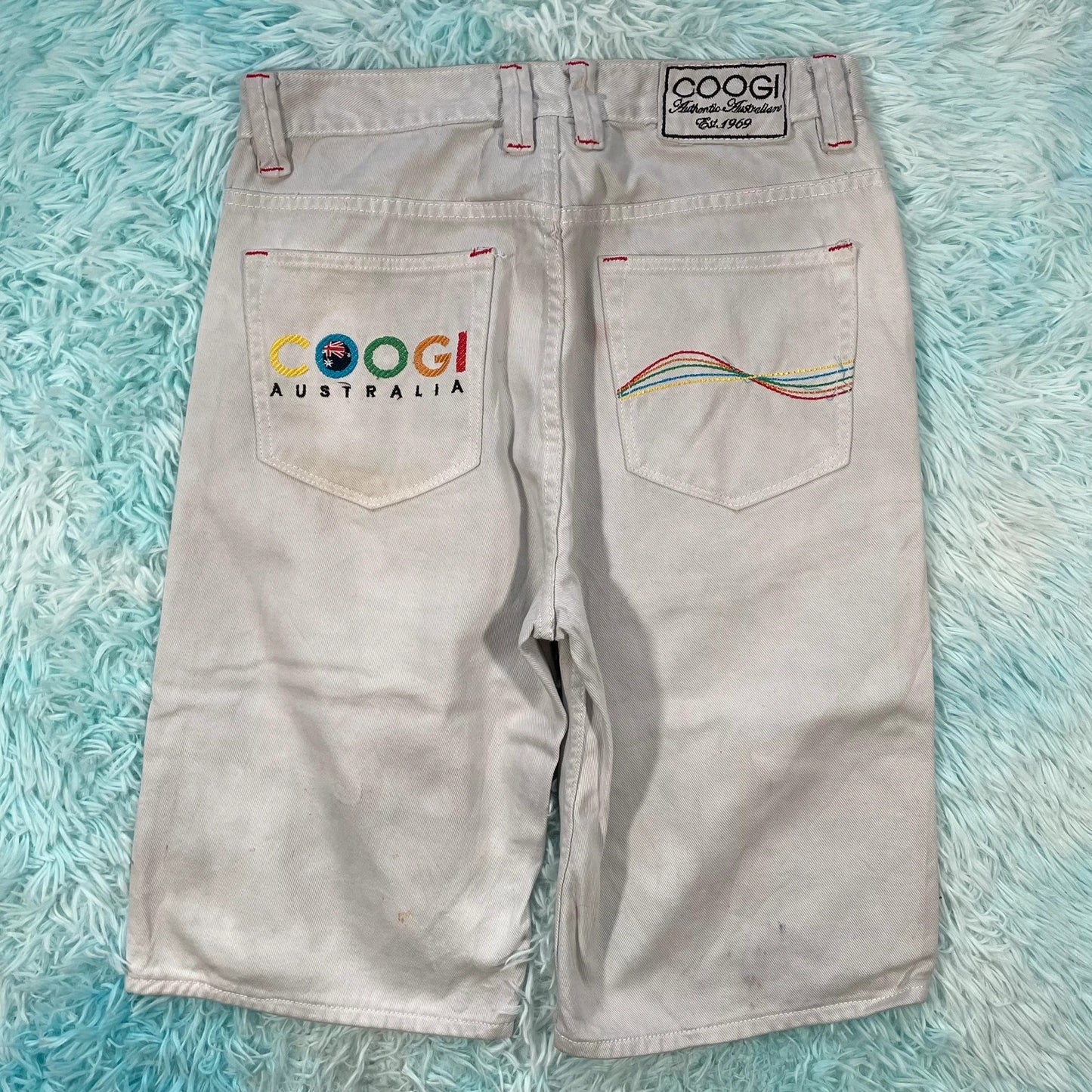 Vintage 90s Light Grey Coogi Jean Shorts Jorts - 32W