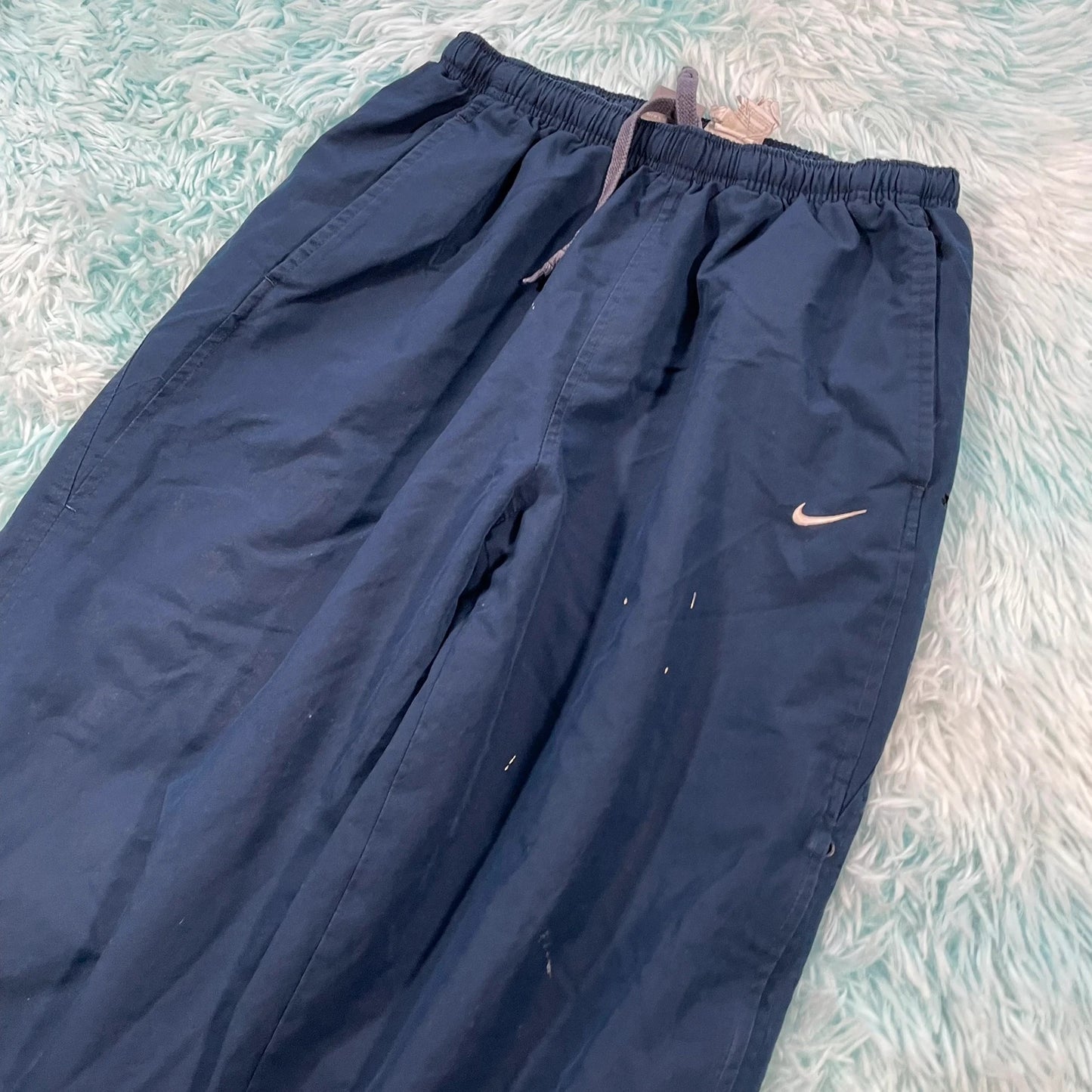 Vintage 00s Navy Nike Tracksuit Bottoms - Medium