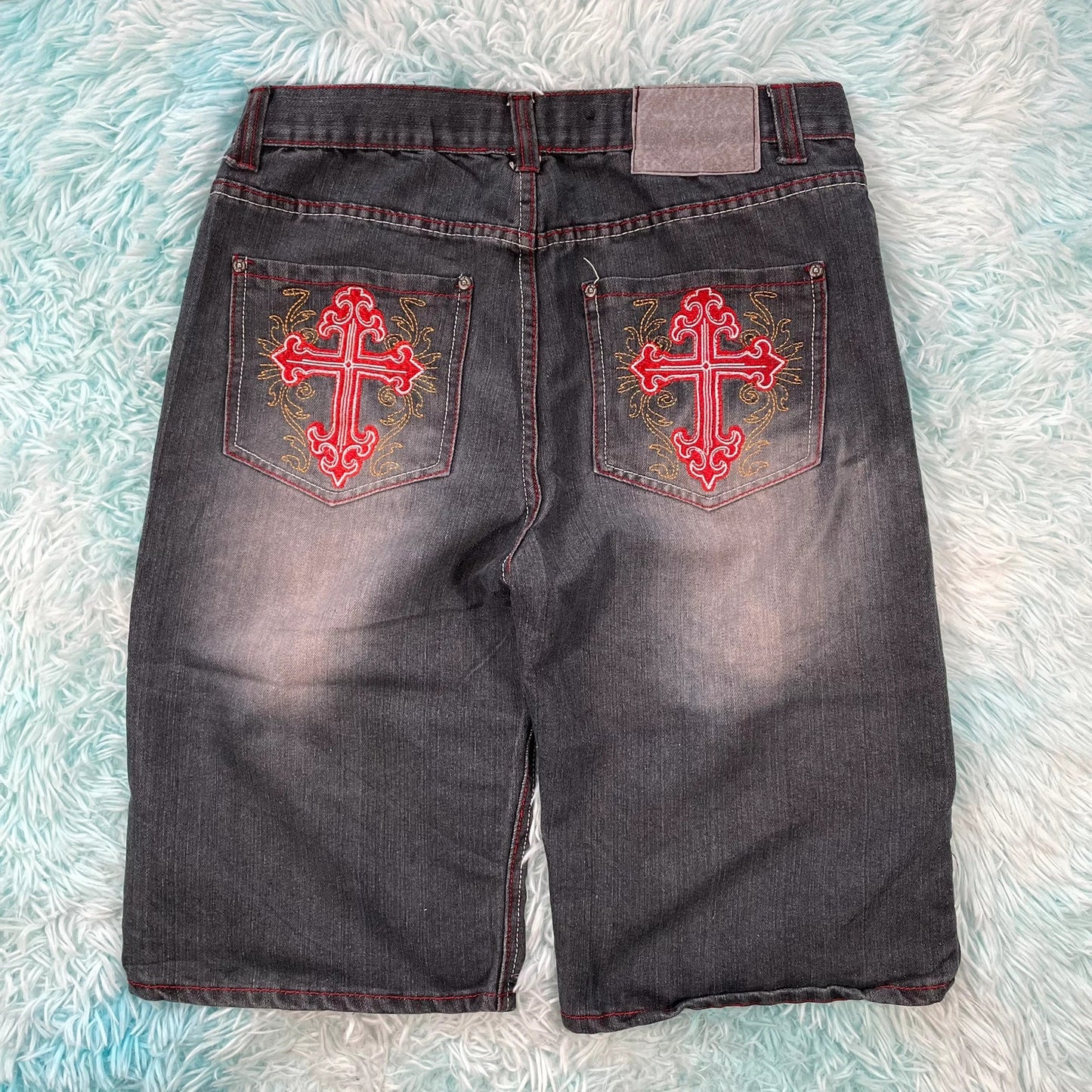 Vintage 90s Dark Navy Jean Short Denim Jorts - 34W