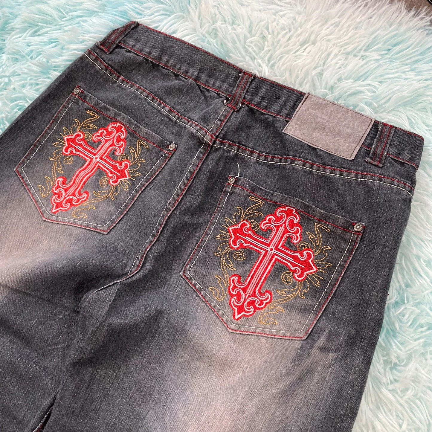 Vintage 90s Dark Navy Jean Short Denim Jorts - 34W