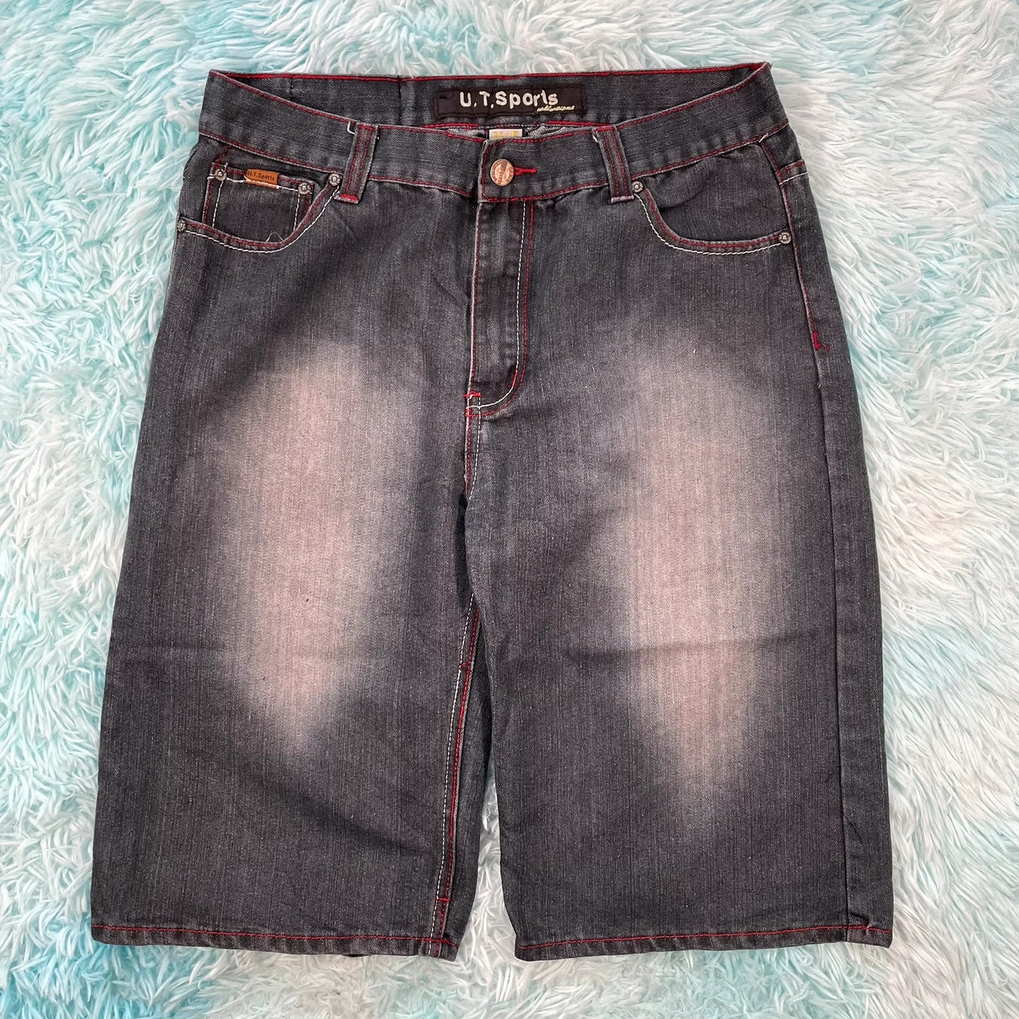 Vintage 90s Dark Navy Jean Short Denim Jorts - 34W