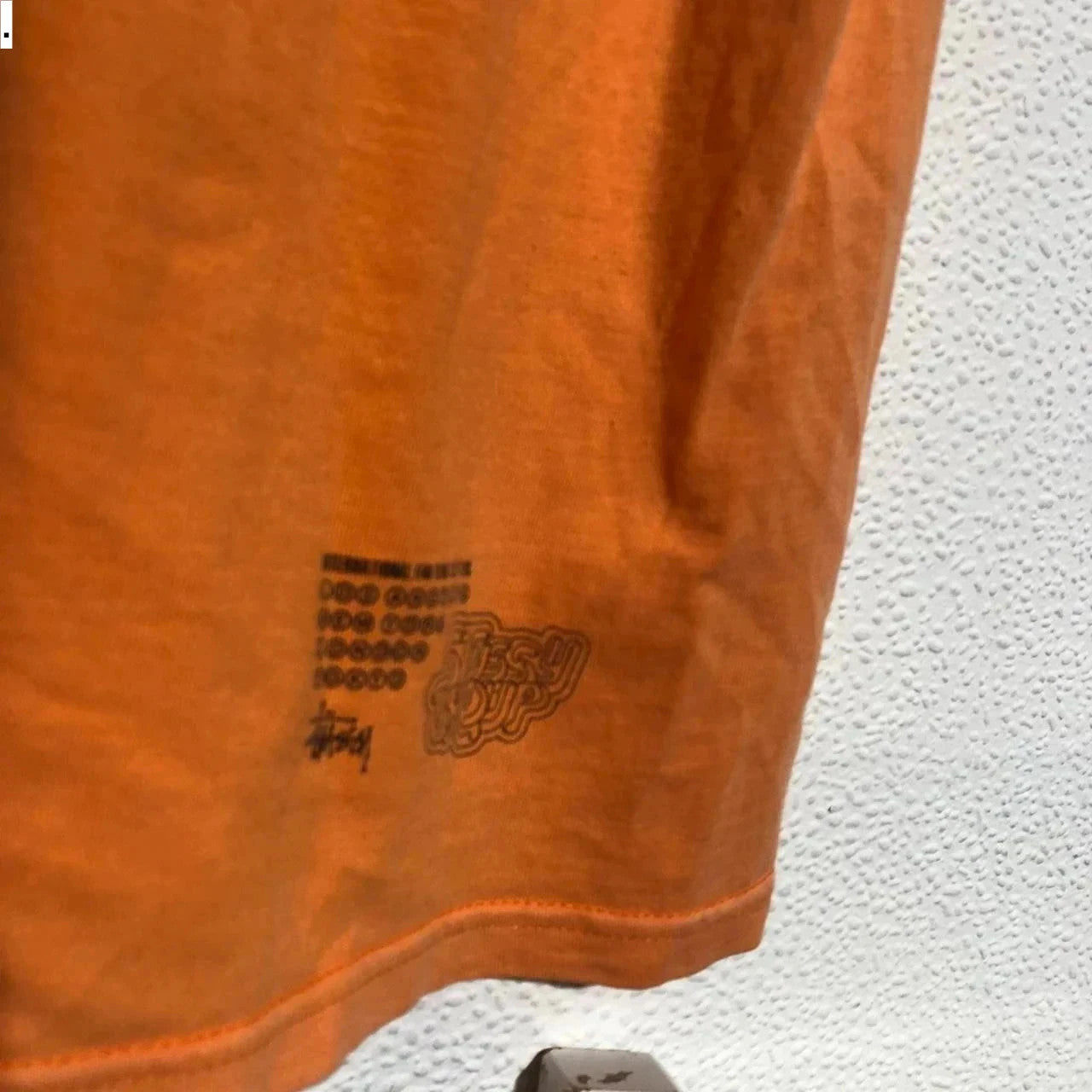 Orange Stussy T Shirt Vintage 90s made in USA - Large