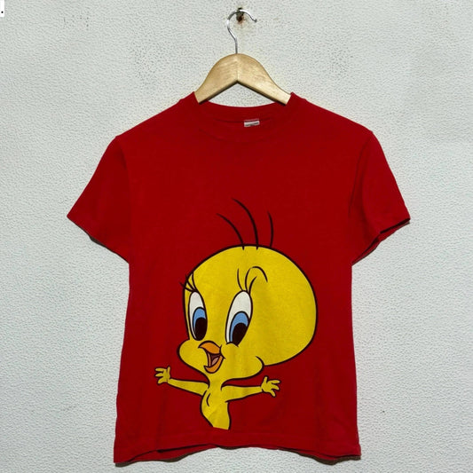 Vintage 90s Red looney Toons Baby Tee T Shirt - Small