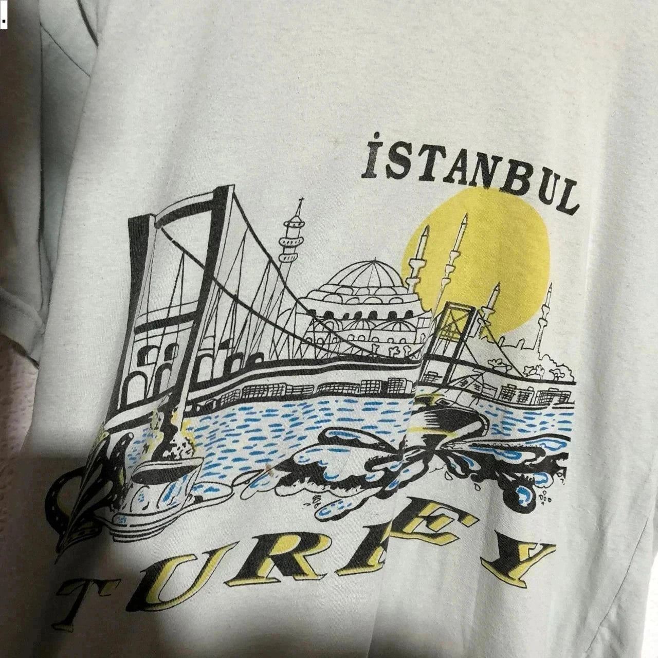 Vintage 80s Mint Green Istanbul Turkey Tourist T Shirt - XS