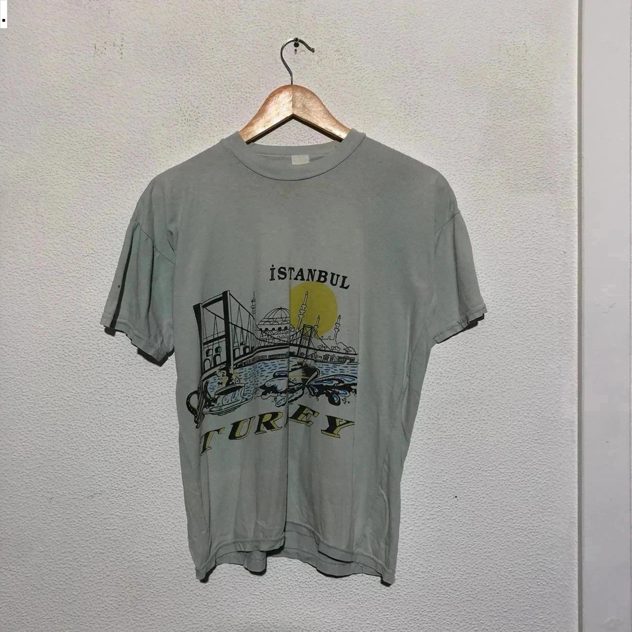 Vintage 80s Mint Green Istanbul Turkey Tourist T Shirt - XS