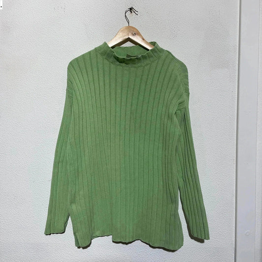 Vintage 00s Green Heavyweight Knitted Jumper BHS - Size 14