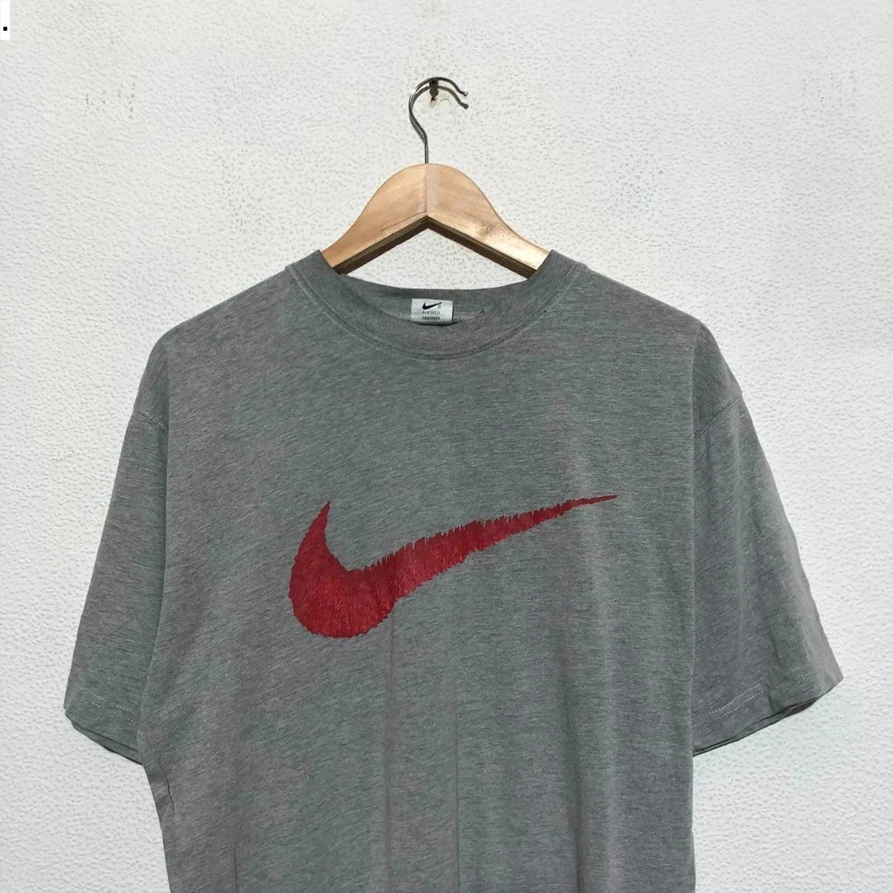 Grey Nike T Shirt Vintage 90s Graphic Swoosh - Large