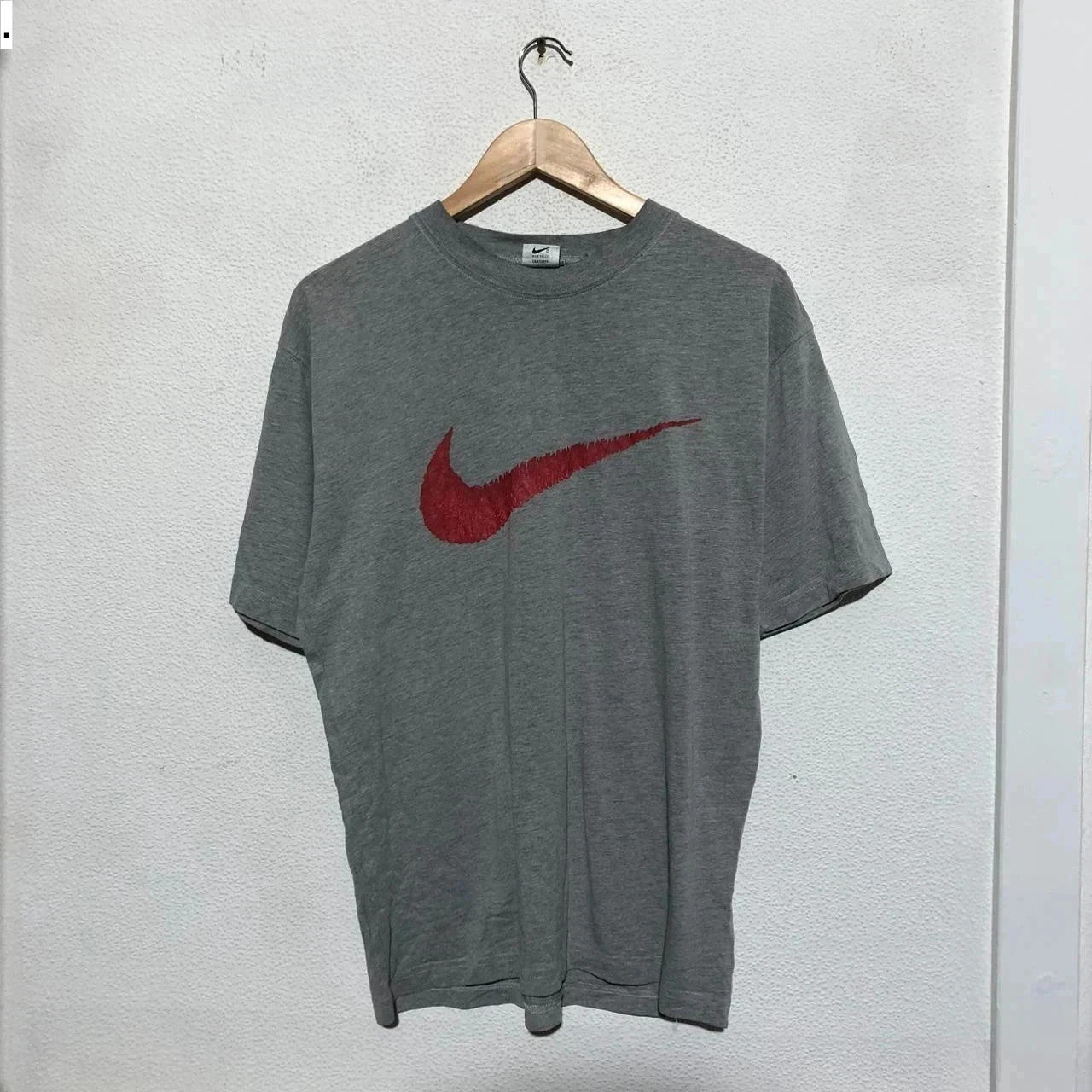 Grey Nike T Shirt Vintage 90s Graphic Swoosh - Large
