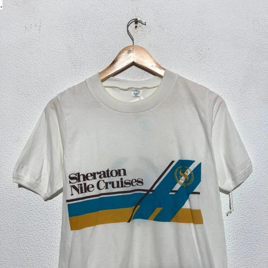 Vintage 80s Sheraton Nike Cruises T Shirt Graphic - Medium