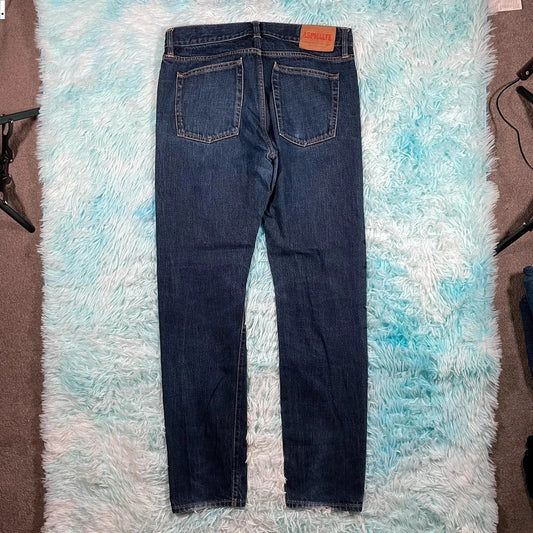 Vintage Navy Asphalte Jeans Selvedge Slim Straight - 32W 32L