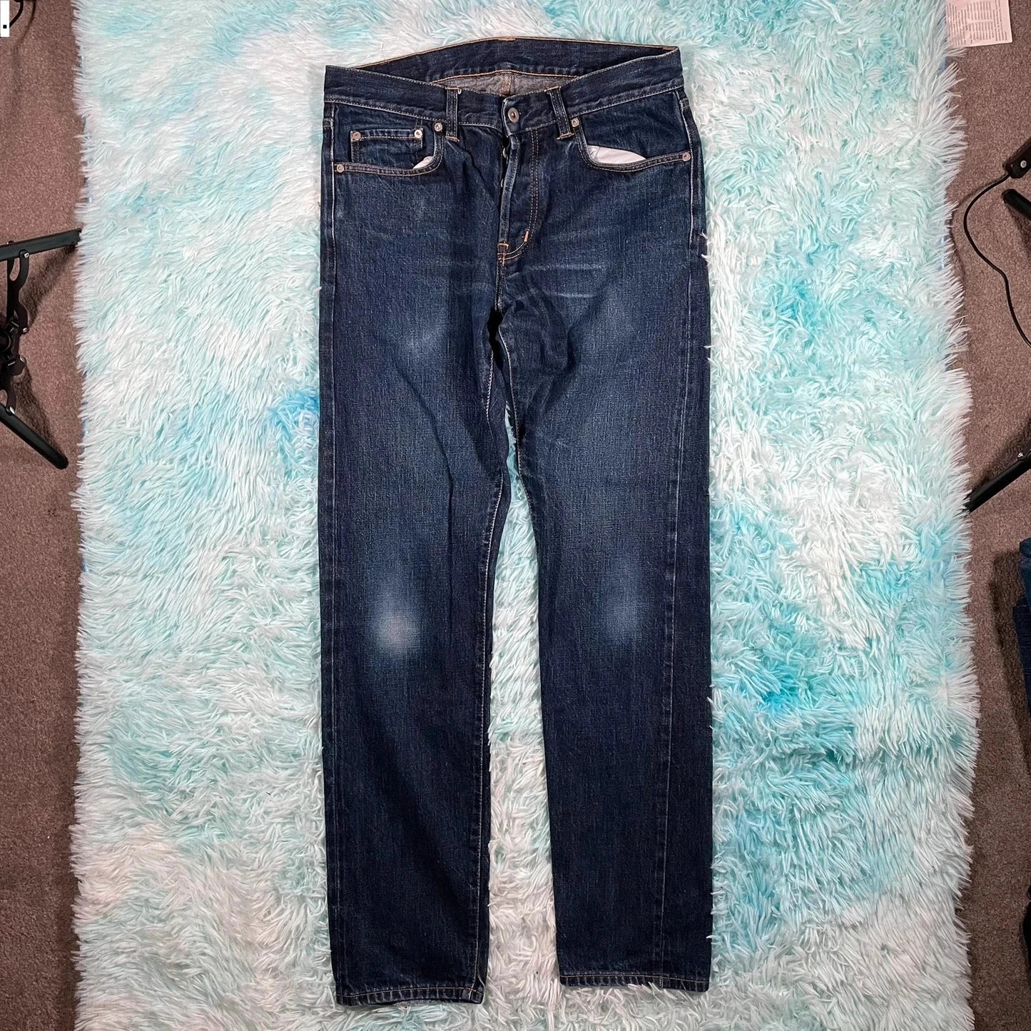 Vintage Navy Asphalte Jeans Selvedge Slim Straight - 32W 32L