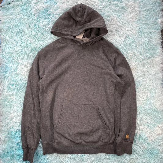 Vintage Grey Carhartt Hoodie Blank Plain - Large