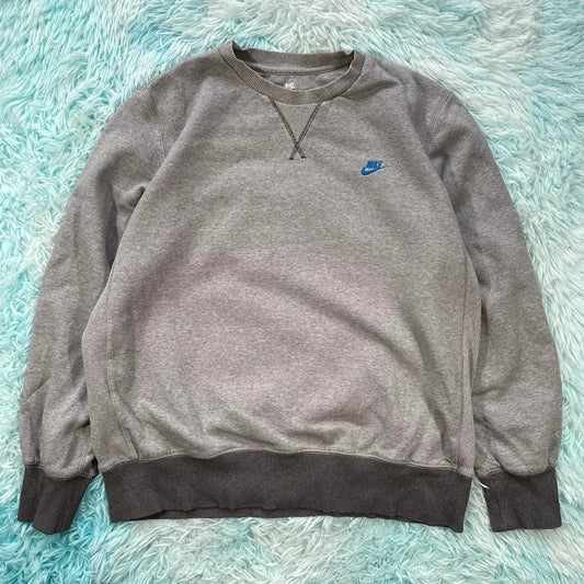 Grey Nike Sweatshirt Plain - XL