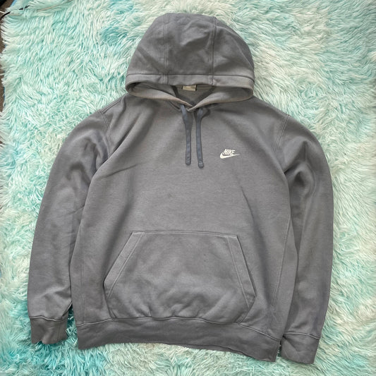 Ocean Blue Nike Hoodie Plain - Large