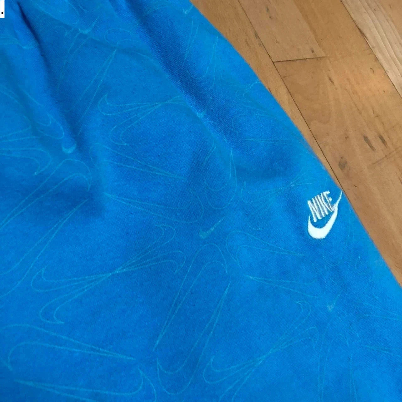 Blue Nike Joggers Jogging Bottoms Swoosh Print - XL