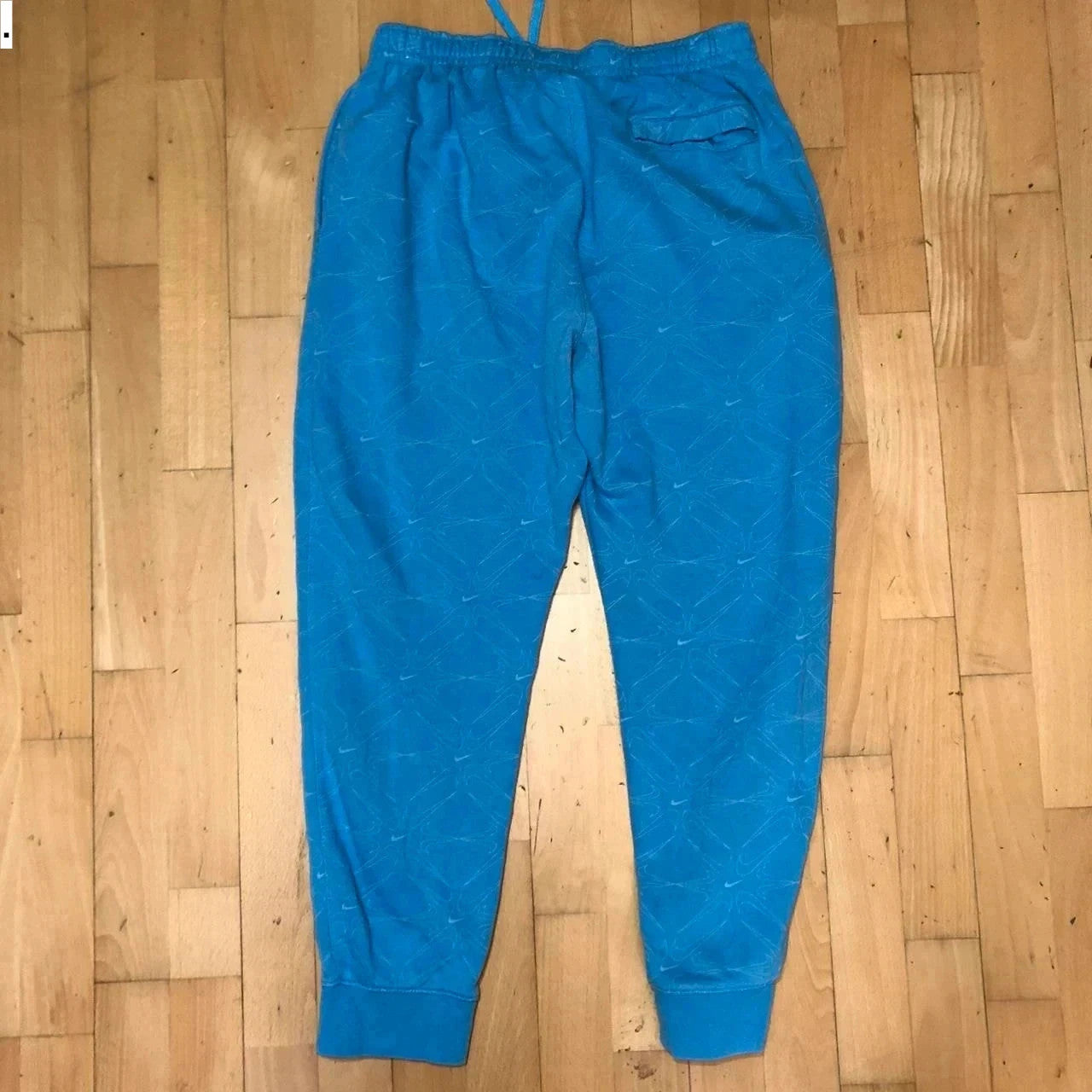 Blue Nike Joggers Jogging Bottoms Swoosh Print - XL