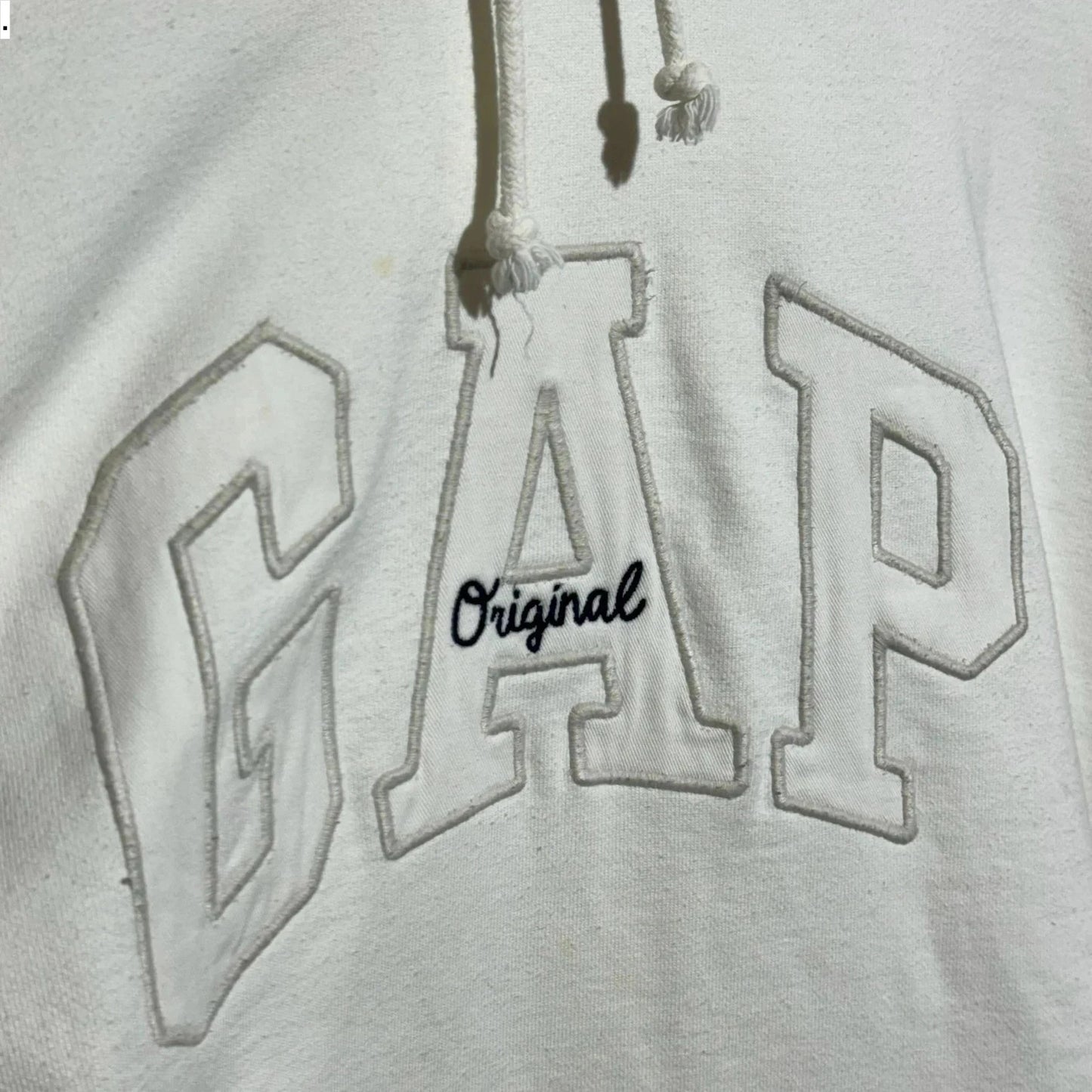 Vintage 90s White Gap Hoodie Spellout - XL