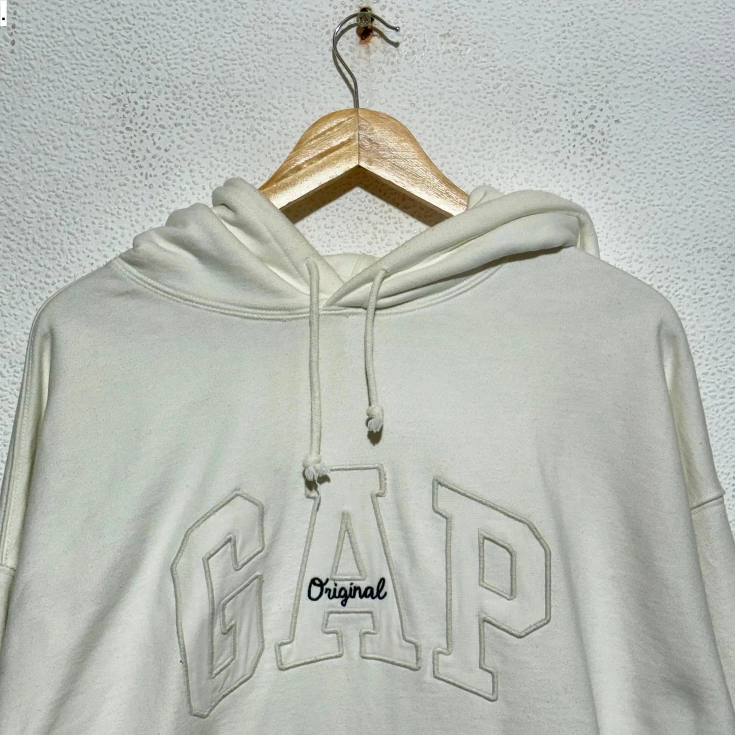 Vintage 90s White Gap Hoodie Spellout - XL