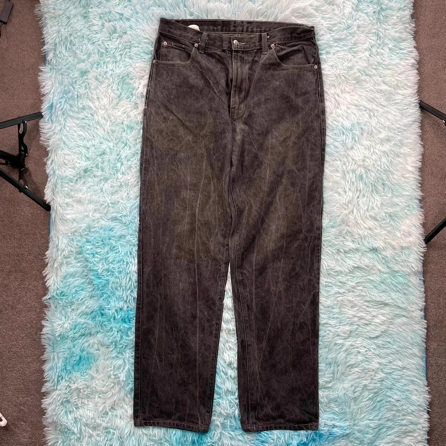 Vintage Black Calvin Klein Jeans Faded Straight Leg - 34W 3