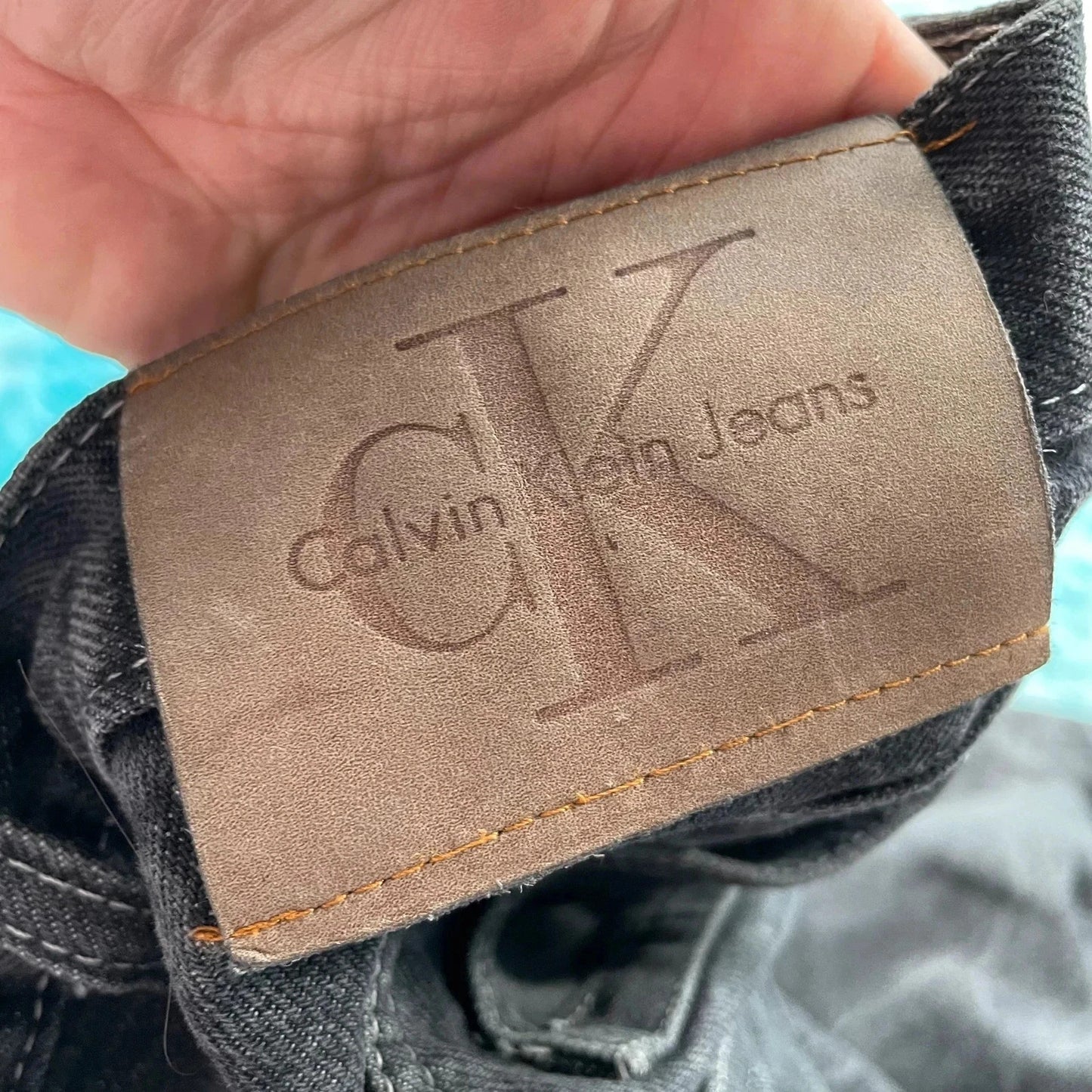 Vintage Black Calvin Klein Jeans Faded Straight Leg - 34W 3
