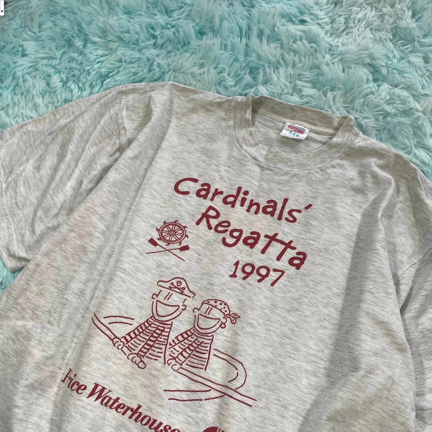 Vintage 90s Grey Graphic T Shirt 1997 Cardinals Regatta - Large