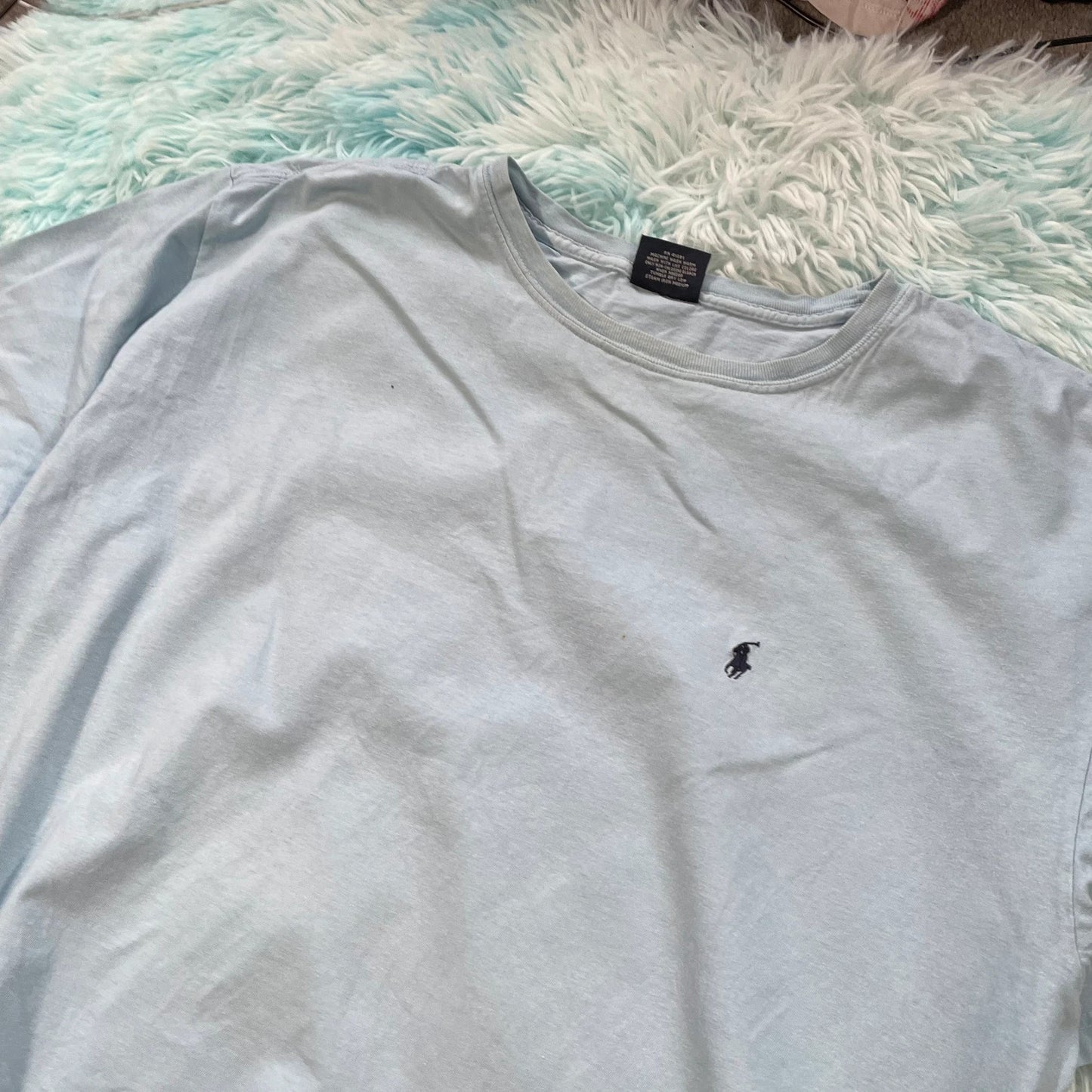 Vintage Light Blue Polo Ralph Lauren T Shirt - XXL