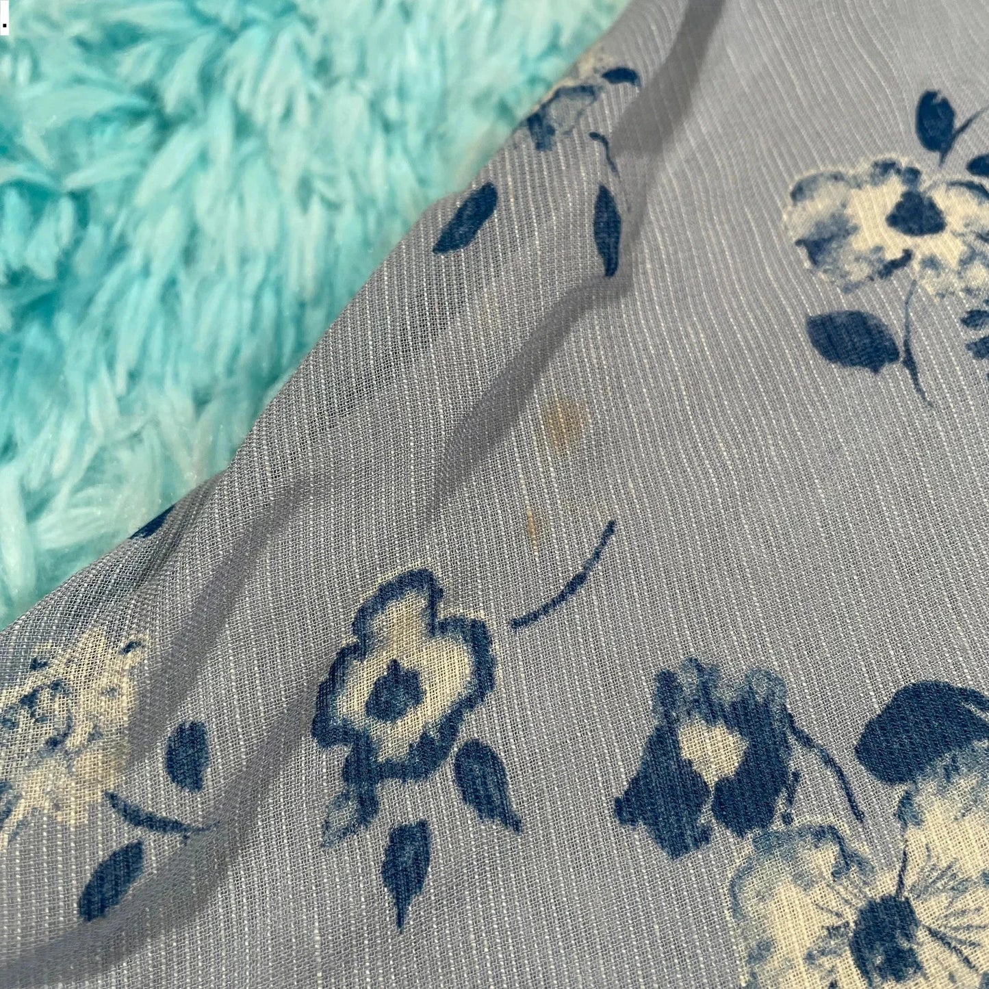 Vintage 00s Light Blue Patterned Jigsaw Dress - UK8