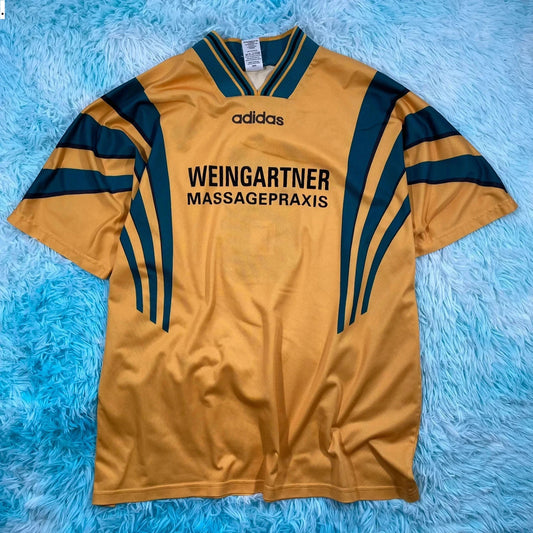 Vintage 90s Yellow Adidas Football Shirt - XL