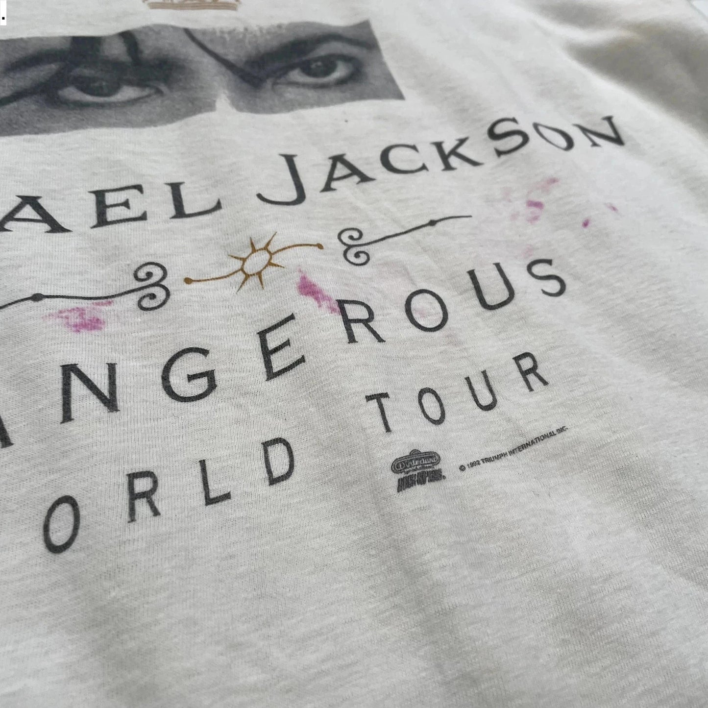 Vintage 1994 White Michael Jackson Dangerous Tour T Shirt - Large