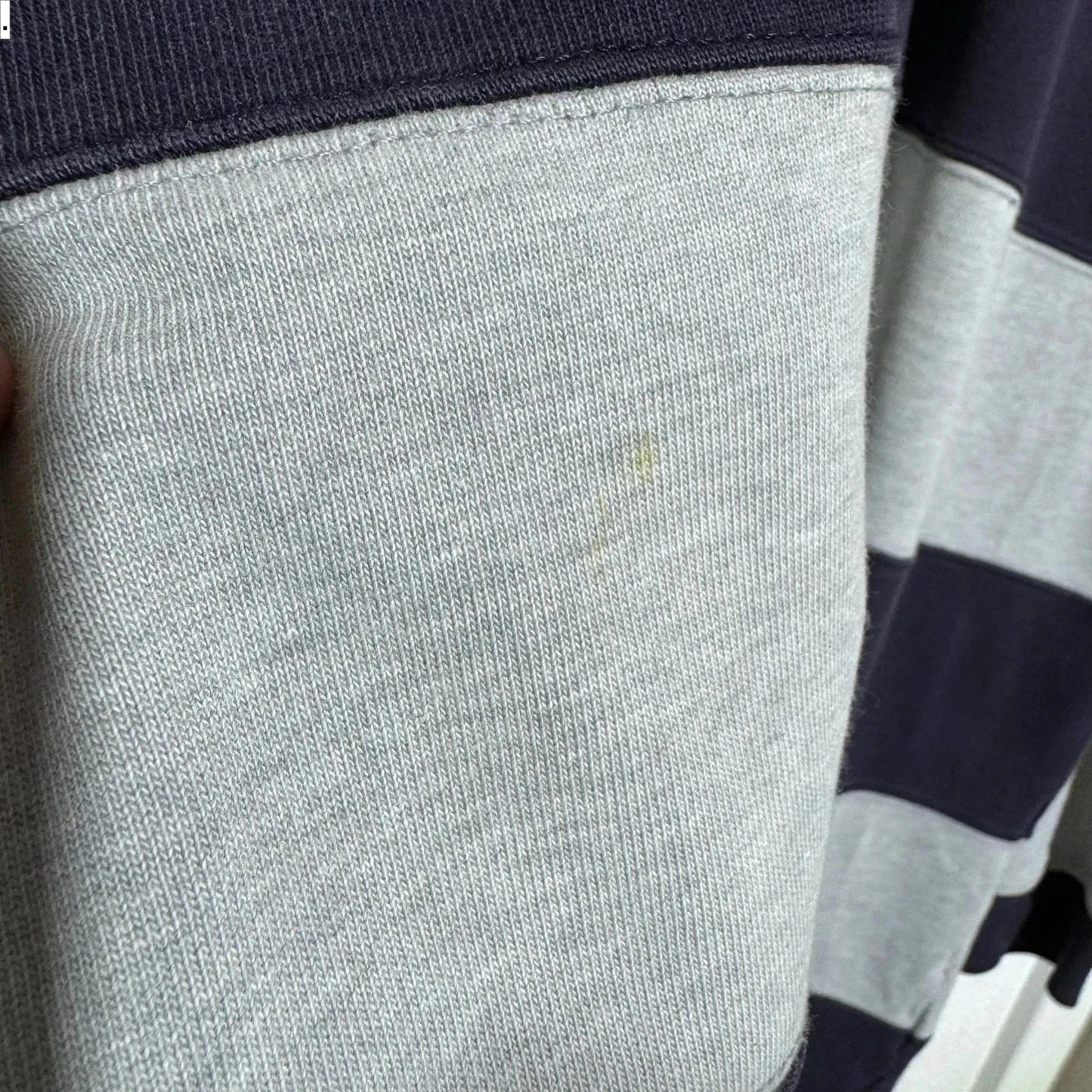 Vintage 00s Grey & Navy Ralph Lauren Rugby Shirt - Large