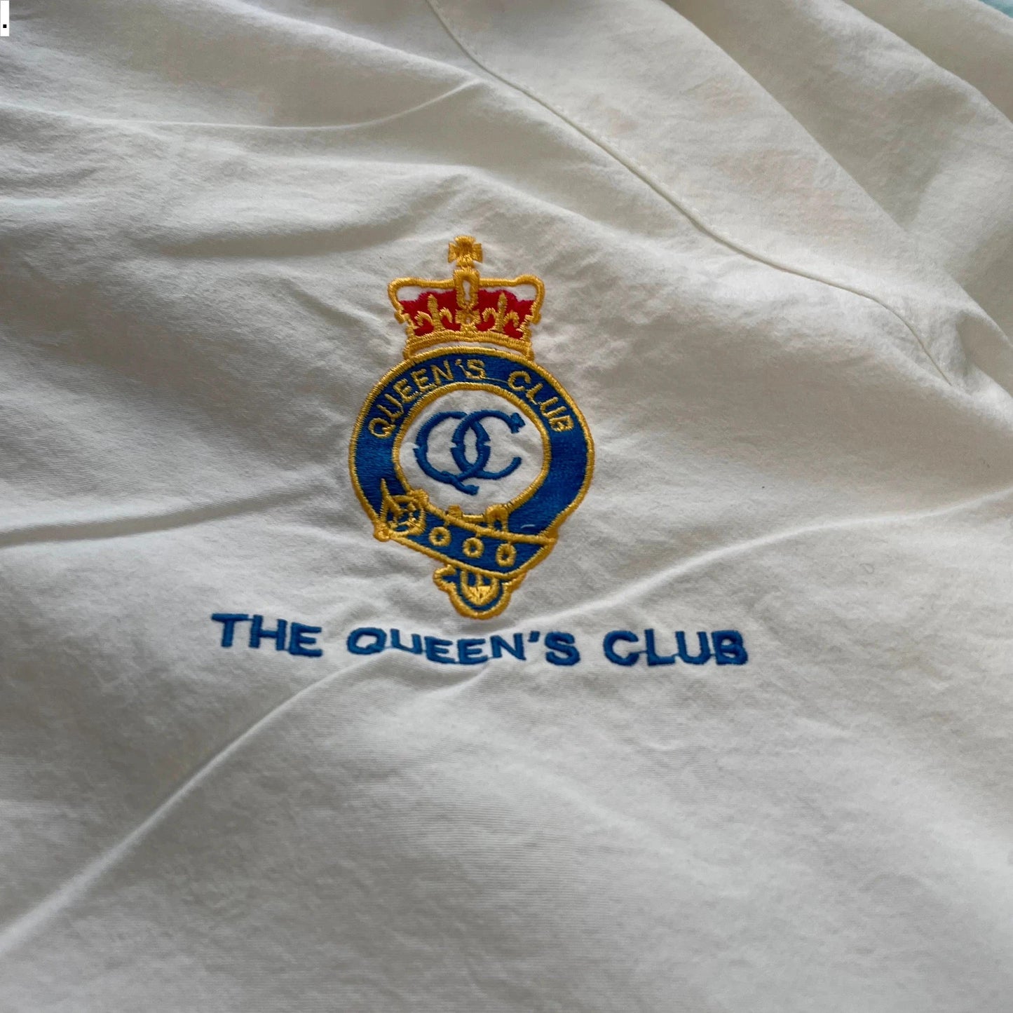 Vintage 90s Cream Queens Tennis Track Jacket - Large